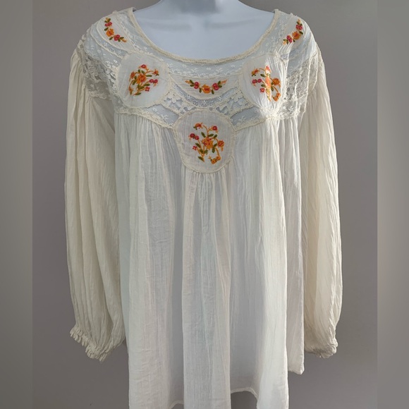 Free People Tops - NWT Free People  Embroidered  Blouse